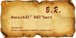 Benczkó Róbert névjegykártya